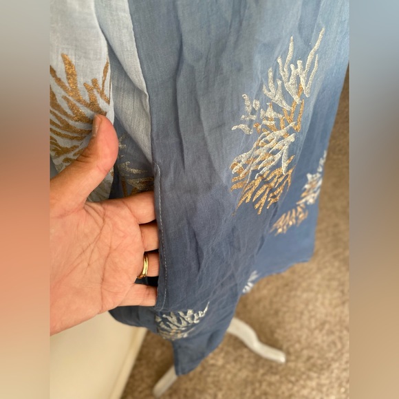 WHITE WAVES 💙BLUE💙 2PC WOMEN TOP with pockets SIZE MEDIUM 🌟EUC🌟 - Picture 6 of 14